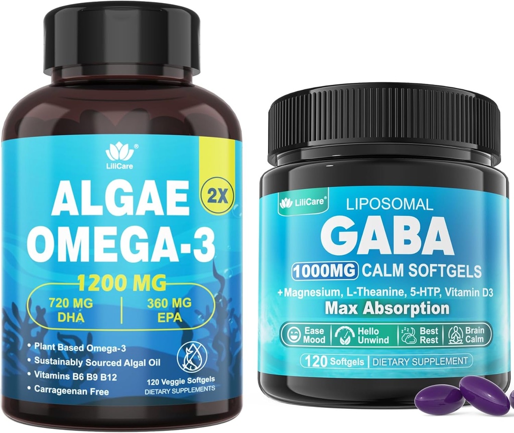 Suplemento GABA + Velgan Omega-3 Algae Oil