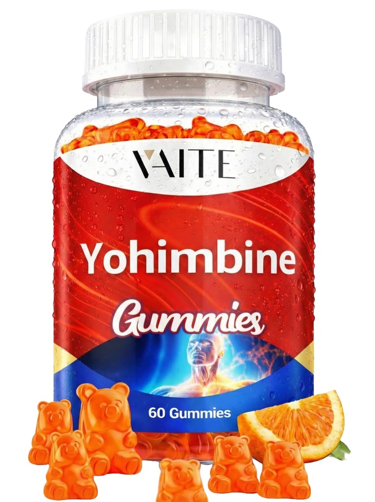 VAITE Yohimbine HCl Gummy 15mg - Energía libre de azúcar y no transgénico Apoyo para hombres y mujeres, antioxidantes, Yohimbe Bark Extract, Mejorar el rendimiento - Apoyo a la producción de energía - 60 Gummies