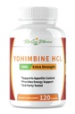 Yohimbine HCL Bark Extract Extra Strength Suplemento 5mg x 120ct Capsules Premium Fat Burner, Pérdida de Peso, Control de Appetite, Apoyo Masculino, Energía y Más