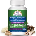 Cáncer Ciencias Suplemento de seno orgánico cápsulas - 1.500 mg No GMO Wellness Mushroom Complex 40% Beta-Glucans -Turkey Tail, Reishi, Cordyceps, Chaga Extract for Brain & Immune Support 120 Capsules