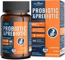 Probióticos de 100 millones para hombres y mujeres 27 Estrados 5 Prebióticos Orgánicos para la Salud Gut Digestiva & Immune, Apoya el Bloating de gas de diarrea, No GMO, Cero Fillers – Hecho en USA6060 Caps