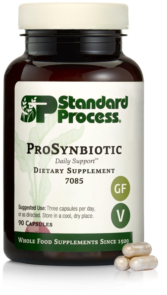 ProSynbiotic - Whole Food Bowel, Immune Support, Digestion and Digestive Health with Bifidobacterium, Chicory Root, Lactobacillus Acidophilus, and Inulin - Vegetarian - 90 Capsules