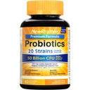 NewRhythm Probiotics 50 Billion CFU 20 Strains, 60 Veggie Capsules, Tecnología de liberación dirigida, resistente a los ácidos estomacales, sin necesidad de refrigeración, no GMO, Gluten Free