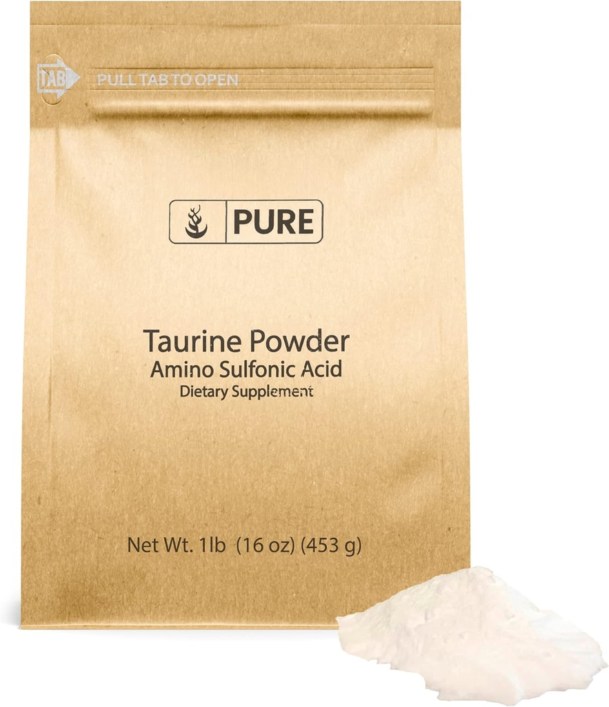 PURE ORIGINAL INGREDIENTES Taurina Powder (1 lb) Suplemento dietético, siempre puro, sin aditivos