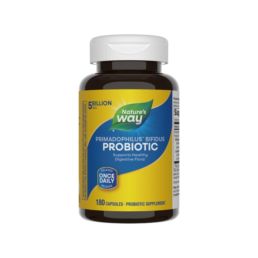 Camino de la Naturaleza Primadophilus Bifidus Probiótico, soporta Flora Digestiva*, 5 Billion Live Probiotic Cultures per Capsule, Lactobacilli, Bifidobacteria, 180 Capsules (Packaging May Vary)