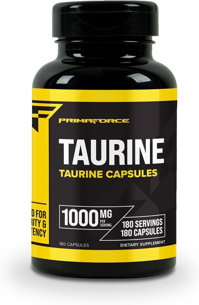 Primaforce Taurine 1000mg Capsules, 180 Caps, No GMO & Gluten Suplemento gratuito