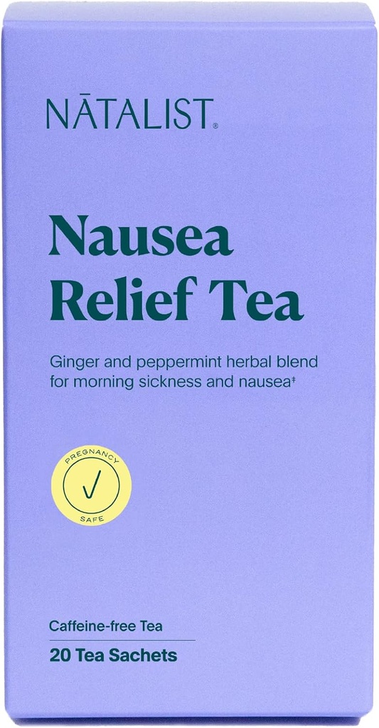 NATALIST Alivio de Nausea Tea Ease Egnancy Maternidad Calming Planta-Based Comfort Blend for Women - Digestive Soothing Organic Ginger & Peppermint - Vegan, Gluten-Free, Caffeine-Free - 20 Bolsas