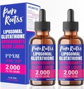 Liposomal Glutathione Suplemento líquido (Pack of 2), 98% Absorción, con vitamina C, L- Glutathione, 2 Fl Oz por botella