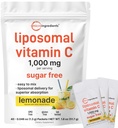 Micro Ingredientes 1000mg Vitamina C Powder for Daily Use ← Liposomal Fat-Soluble Form for Better Absorption ¦ Sugar-Free Lemonade Drink Mix ← 40 Travel Packets, Fast-Dissolving