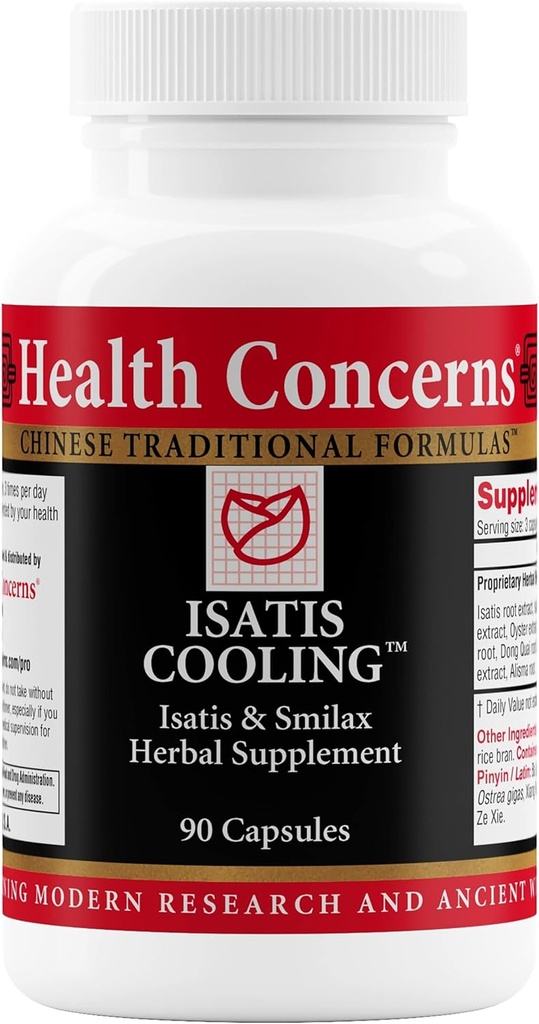 Salud Preocupaciones Isatis Enfriamiento – Apoyo Inflamación Inmune – Salud Gut, Alivio Intestinal, Limpiar el rastro urinario, Limpiar el calor " Detox – Suplemento Herbal Chino para Mujeres Hombres – 90 cápsulas