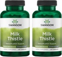 Swanson Milk Thistle (Standardized) - Herbal Liver Support Supplement w/ 80% Silymarin - Natural Formula Helping to Maintain Global Health & Wellbeing - (120 Capsules) (2 Pack)