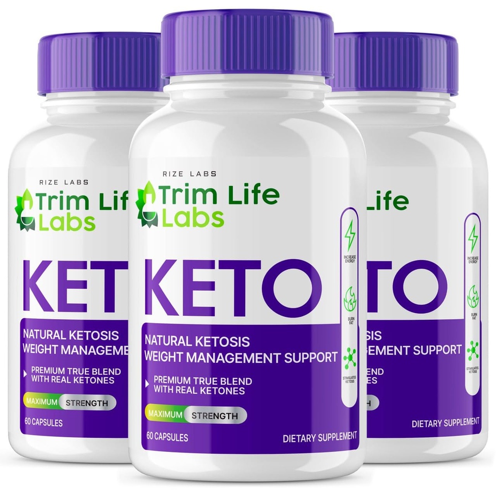 rize labs - - Trim Life Labs Keto Capsules - Píldoras de pérdida de peso - Soporte Maximum Strength Formula, Keto+ACV Suplemento (180 cápsulas)