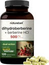 NatureBell Dihydroberine with Berberine HCl 500mg, 120 Veggie Capsules  5X Better Absorbed with GlucoVantage ← Apoya Niveles de azúcar equilibrados & Heart Health ← Vegan, Non-GMO