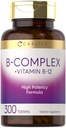 Carlyle B-Complex Vitamina con B12 ← 300 Tablets ← High Potency Formula ¦ Vegetarian and Non-GMO Suplemento