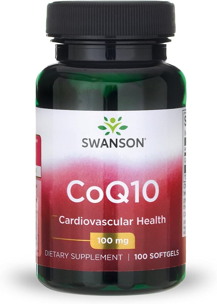 Swanson CoQ10 - Energy Antioxidant Support - Coenzyme Q10 Suplemento - (100 Softgels, 100 mg cada uno)