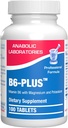 Suplemento de magnesio de calcio B6 - Complejo de vitamina B6 50 mg para el metabolismo energético Krebs Ciclo de huesos y nervios Apoyo con B1 B2 Niacina y Potasio (100 servidumbres)
