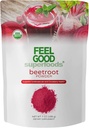 Superfoods Feelgood Fortified Organic Beetroot Powder - Nitric Oxide Booster for Cooking and Smoothies - Pure Beets with 10:1 Beet Root Extract - Supports Cardiovascular and Circulatory Health - 7 oz