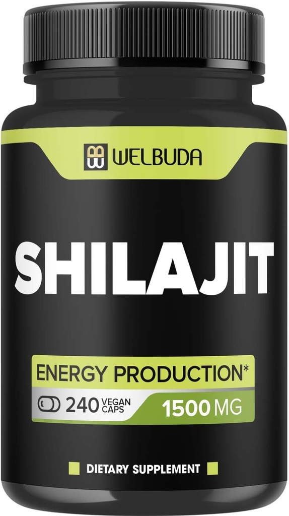 1500mg Shilajit Capsules Extract 5:1 - Sistema inmunitario, producción de energía, salud cerebral " Soporte general de bienestar - 240 cápsulas
