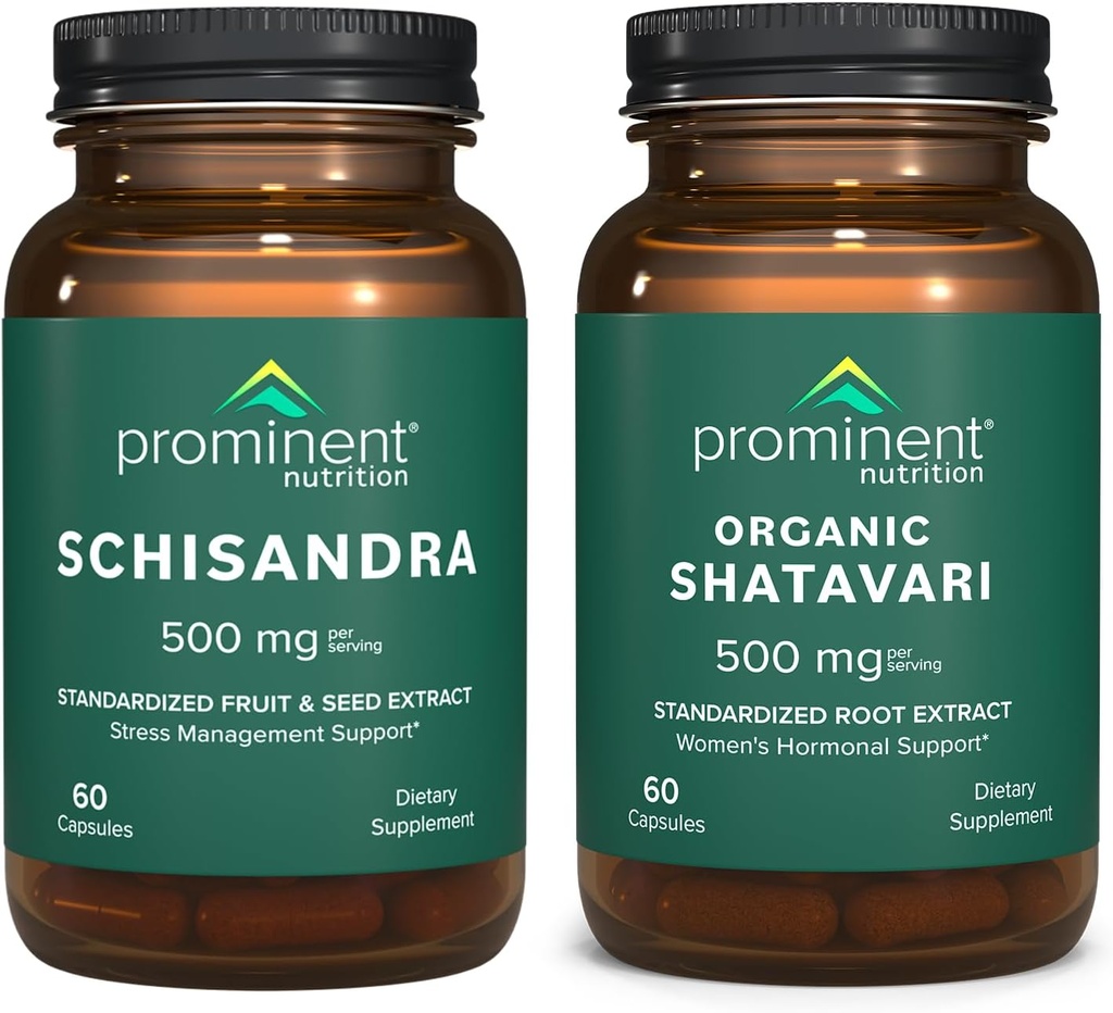 Prominent Nutrition Stress Management & Hormone Support - Schisandra Extracto de frutas " Orgánica Shatavari Capsules