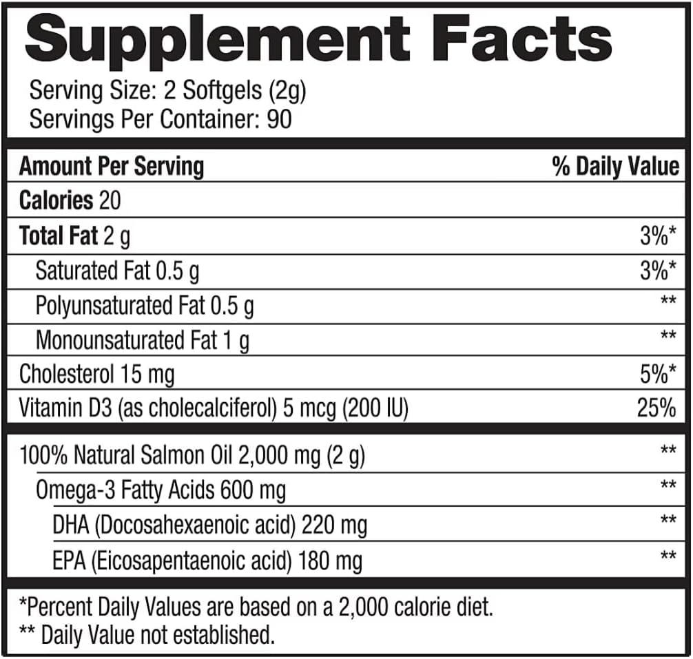 genérico genérico genérico Puro Alaska Omega-3 Salvaje de Alaska Salmon Oil 1000mg Softgels 180-Count