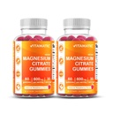 Vitamatic Magnesium Citrate Gummies 600mg por Serving - 60 Cuenta - Promueve Relajación Saludable, Muscle, Bone, & Energy Support (Pack of 2)
