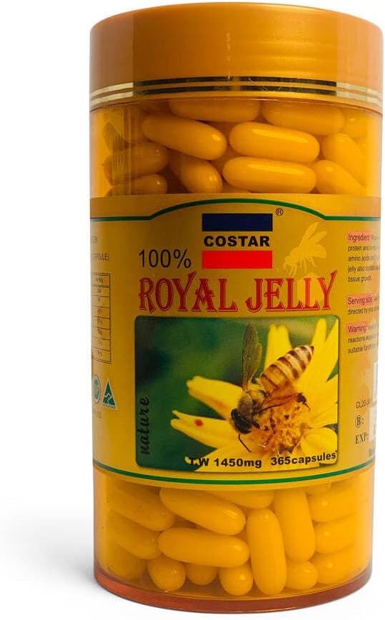 Costar Royal Jelly Suplemento 1450mg – 365 cápsulas – Rich in Nutrients for Vitality and Well-being – Made in Australia
