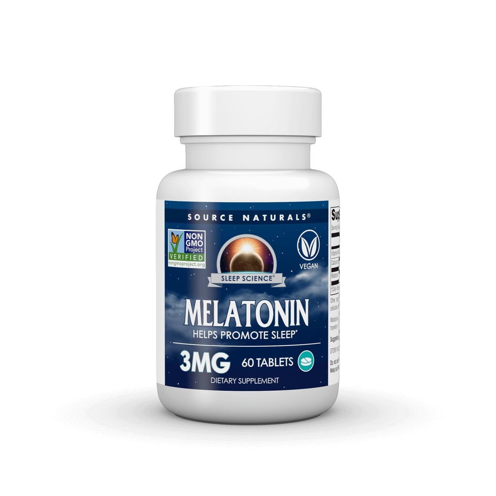 Fuente Naturales Ciencia del sueño Melatonina* - 3 mg, 60 comprimidos liberados del tiempo