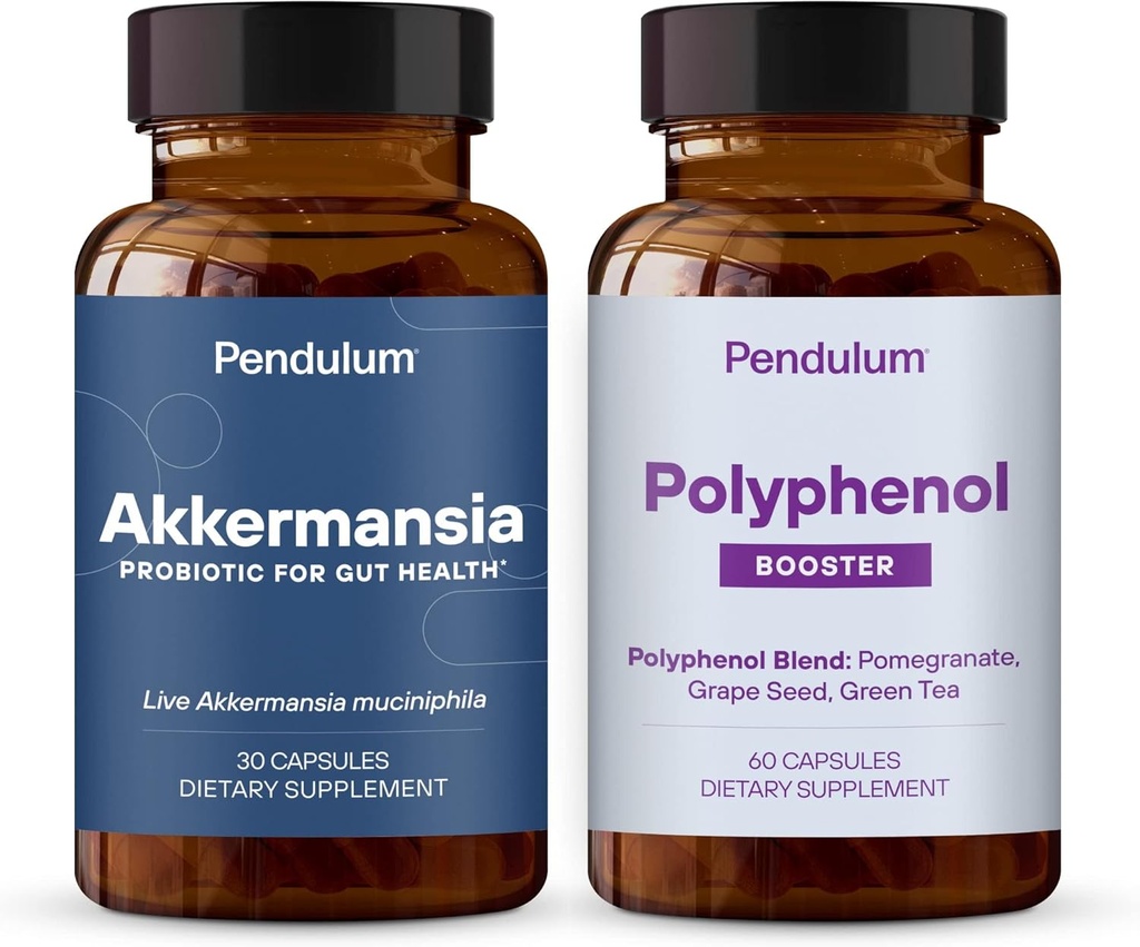 Péndulo Akkermansia " Polyphenol Booster Bundle - Suplemento Probiótico en Vivo para Mejorar la Salud Digestiva y Cardio