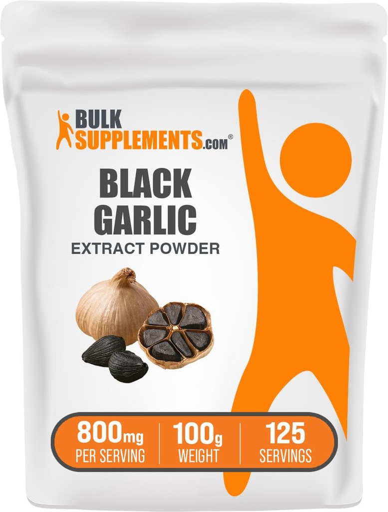 BulkSupplements.com Black Garlic Extract Powder - Aged Garlic Extract, Herbal Supplement - Vegan & Gluten Free, 800mg per Serving, 100g (3.5 oz) (Pack of 1)
