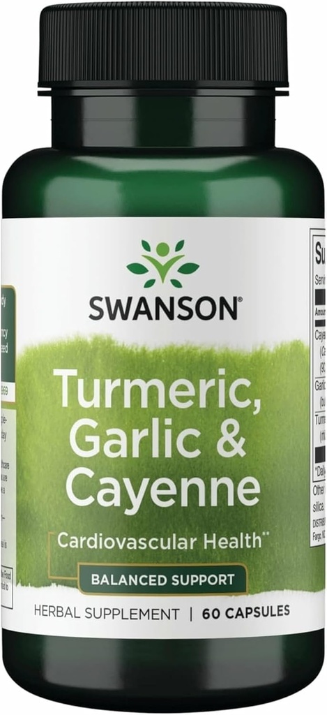 Swanson Full Spectrum Turmeric Ajo & Cayenne 60 cápsulas