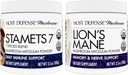 Host Defense Bundle con Stamets 7 Mushroom Powder, 3.5 oz & Lion's Mane Powder, 3.5 oz - Soporte Immune Health con 7 Especies Blend - Asistencia Brain Health, Memory & Focus*