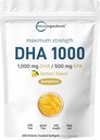 Omega 3 Fish Oil DHA Suplementos 1000mg con EPA 500mg, 200 Softgels – Lemon Flavored, Burpless (Enteric Coated) ANTE Deep Sea Fresh Fish, Wild Caught from Norwegian Waters latitud Mercury Free