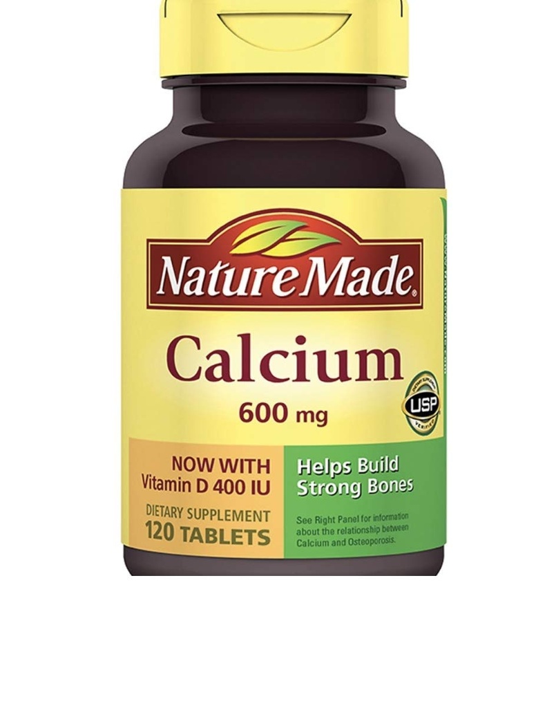 Naturaleza Hecho Calcio 600 mg con Vitamina D - 120 Tablas por Naturaleza Hecho