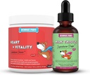 Corazón + Vitality Superhero Chews Plus Milk Thistle Drops - para perros Heart Health, Circulation, Liver & Immune Support - Heart + Vitality 90 Chews - Milk Thistle Drops 2 Ounces