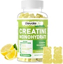 ElevateLife Creatine Monohydrate Gummies 5g para Hombre Mujeres - Sugar Suplemento Chewable Libre. 90 Gummies Lemon