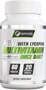 Multivitamina una vez al día, Max Strength Vitaminas A, C, D, E, K, B1, B2, B6, B12, Niacin, Calcio, Magnesio, Zinc, Selenium, Copper, Manganese, Cromo con Lycopene, 60 Conde 2 Mo Supply