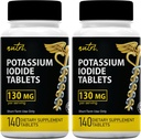 Potasio Iodide Tablets (Pack of 2) 130mg - 280 Tablets EXP 10/2032 - YODO Naciente - KI Pills - Yoduro de Potasio - Suplementos Nutri