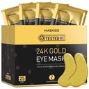 24k Gold Under Eye Patches (25 Parejas), máscara de ojos, productos de cuidado de piel de colágeno, parches para ojos hinchados, máscaras de ojos para círculos oscuros y dificultad