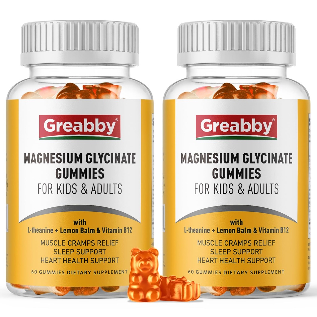 Magnesium Glycinate Gummies for Kids &amp; Adults - Magnesium Glycinate 300mg Chewable Supplement - Promotes Sleep, Muscle, Relaxation (120Count)