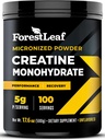 ForestLeaf Micronized Creatine Monohydrate Powder - Maximize Muscle Growth & Strength - Unflavored Creatine for Women and Men - 5G Por Serving - 100 Servings