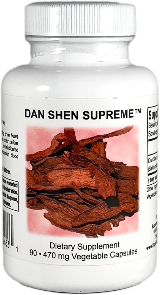 Nutrición Suprema Dan Shen Supreme, 90 cápsulas vegetarianas puras del sabio rojo