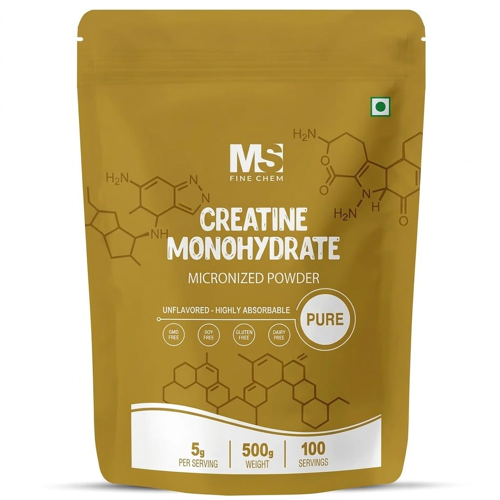 Instant Creatine Monohydrate Powder 500 Grams (1.1 Lb), 5000mg Por Serv, Micronized Creatine Powder, Unflavored, Pure, No Filler, Keto & Vegan, Easy Dissolve Pre Workout for Women and Men