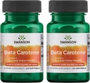 Swanson Betacaroteno - Vitamina A Suplemento Promoción de la Salud Inmunitaria, Salud Ocular - Natural Wellness Fórmula - (250 Softgels, 3000mcg Cada uno) (2 Pack)