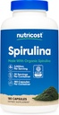 Nutricost Spirulina 3000mg, 180 cápsulas para 30 servicios - CCOF Certified Made with Organic Spirulina, Gluten Free, Vegetarian