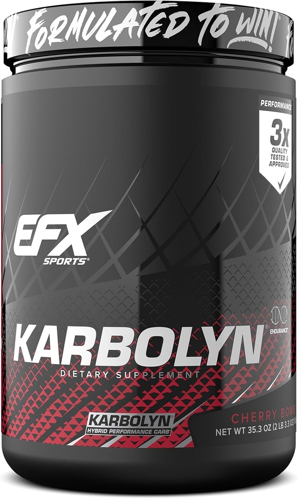 EFX Sports Karbolyn Fuel ¦ Fast-Absorbing Carbohydrate Powder ← Carb Carb Carb Load, Sostened Energy, Quick Recovery ← Stimulant Free ← 19 Servings (Cherry Bomb)