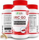 #1 URIC GO Uric Acid Cleanse Support Supplement for G.O.U.T - Natural Kidney Cleanse Detox Fórmula Chanca Piedra, Celery Seed, Tart Cherry, Cranberry, Pomegranate, Turmeric, Vegan Non-GMO 60 cápsulas