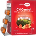 Maxi Health Cholesterol Gummies for Adults – 1200mg Plant Sterols and Stanols Suplementos – Kosher y Gluten Free Healthy Cholesterol Suplementos – Orange Flavor Gummies (30 Conde)
