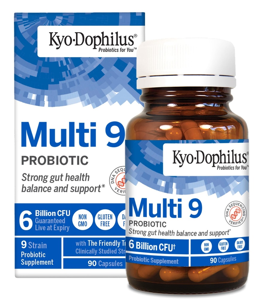 Kyolic Kyo-Dophilus Multi 9 Probiótico, Equilibrio y Soporte de Salud Gut fuerte*, 90 cápsulas