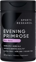 Sports Research Evening Primrose Oil (500mg) Cold-Presed with No fillers or Artificial Ingredients, Non-GMO Tested - Gluten & Soy Free (240 Liquid Softgels)