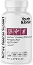 Youth ' Tonic Saneamiento del riñón " Suplemento desintoxicante con extracto de arándano - Apoyo a la salud del tracto urinario, la vejiga y el riñón - Vegan, no GMO - 30 píldoras vegetarianas